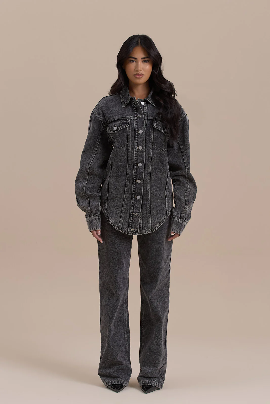 ALIX RELAXED FIT JACKET | DARK WASH DENIM - SALE - Image 12