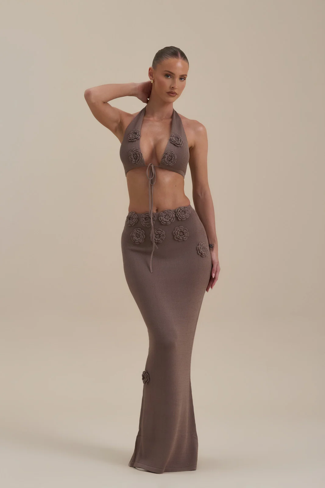 DAISY MAXI SKIRT | MOCHA MOUSSE - Image 4