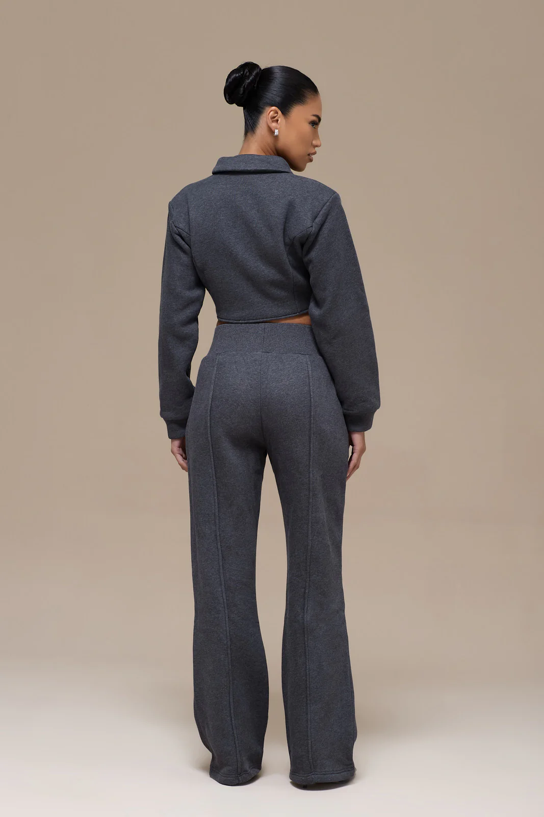 HATTIE CORSET SWEATSHIRT | CHARCOAL - SALE - Image 6