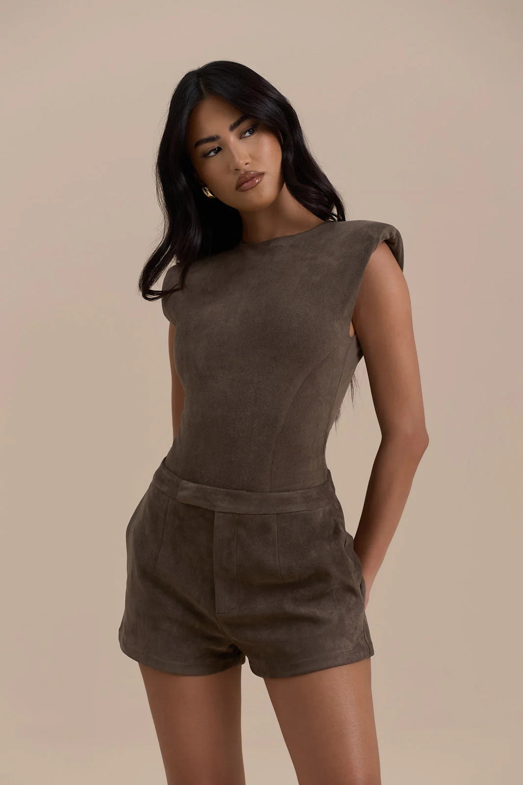 SUEDE SHORTS | DARK TAUPE - Image 7