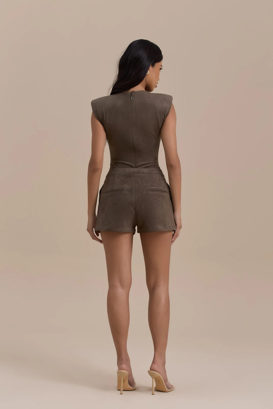 SUEDE SHORTS | DARK TAUPE - Image 9