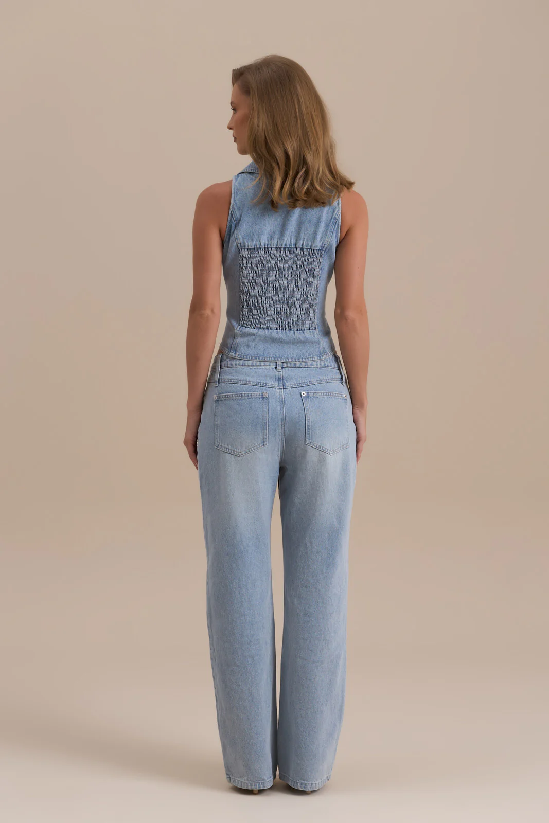 KENNY HALTER NECK TOP | MID WASH DENIM - Image 8